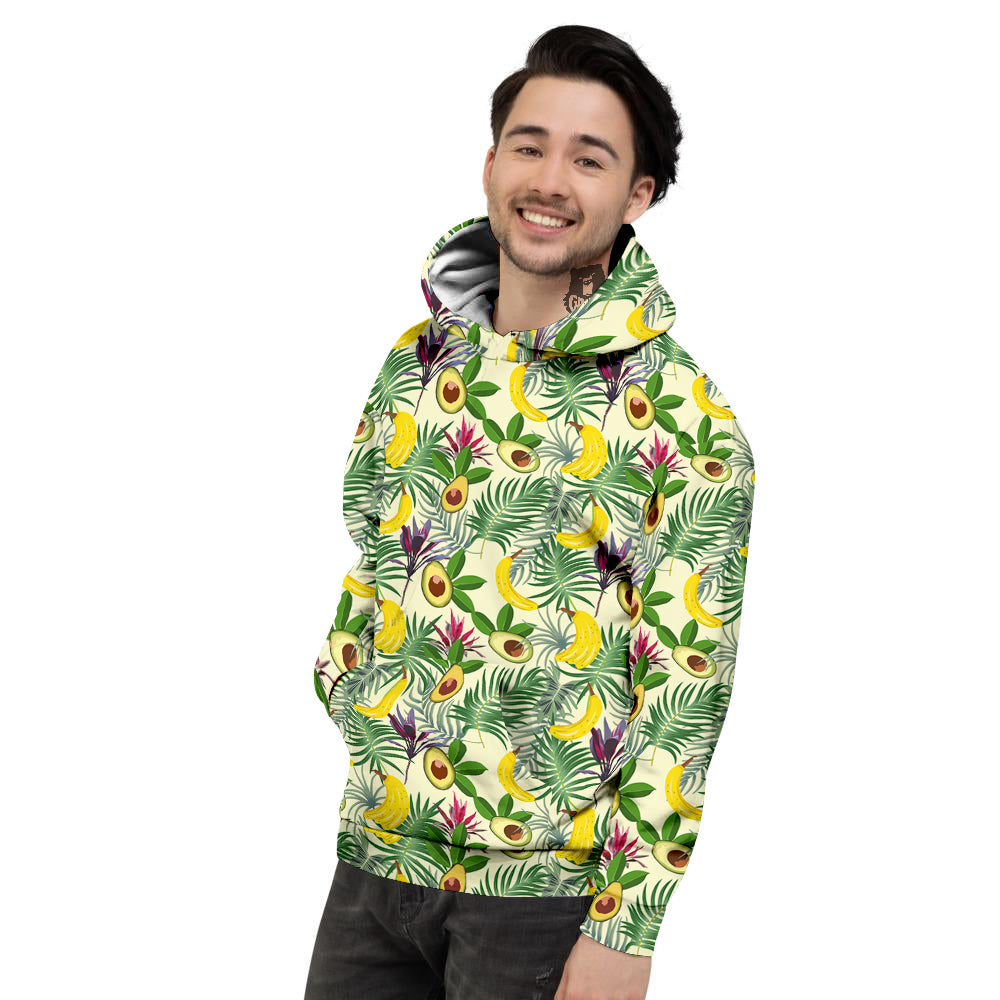 Avocado Banana Leaf Print Pattern Men's Hoodie-grizzshop