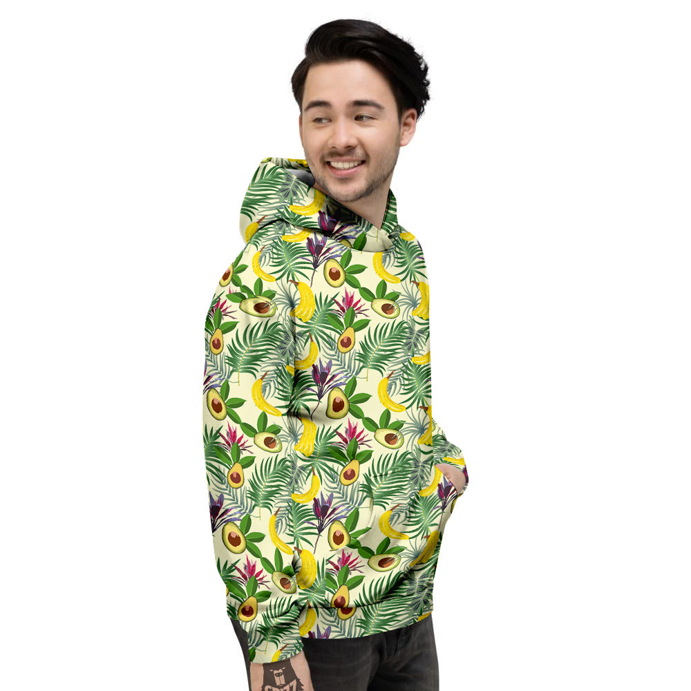 Avocado Banana Leaf Print Pattern Men's Hoodie-grizzshop