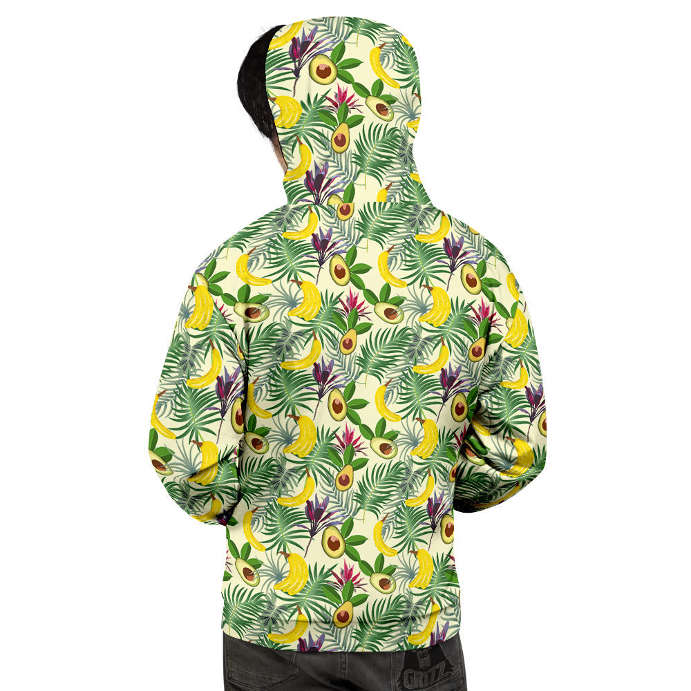 Avocado Banana Leaf Print Pattern Men's Hoodie-grizzshop