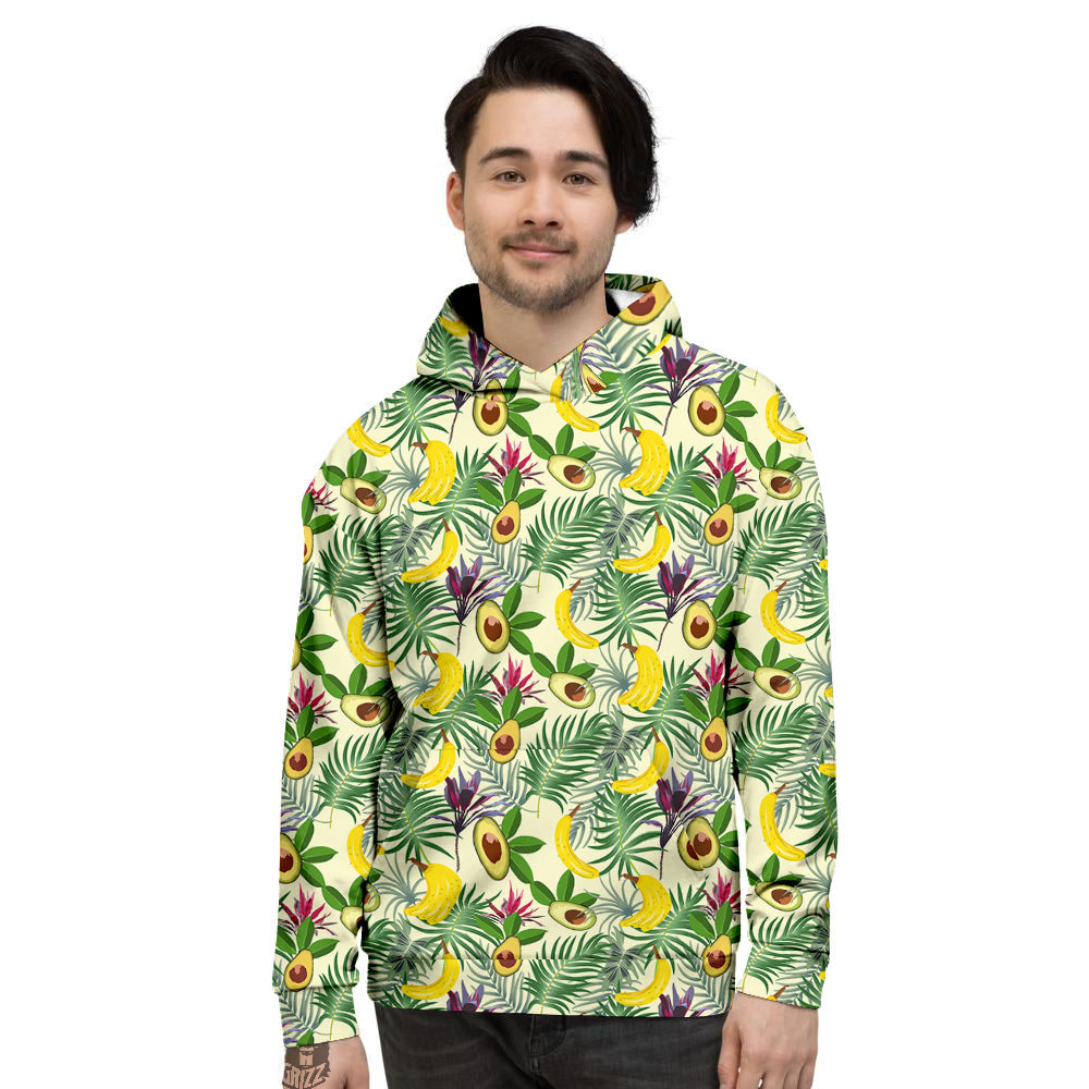 Avocado Banana Leaf Print Pattern Men's Hoodie-grizzshop