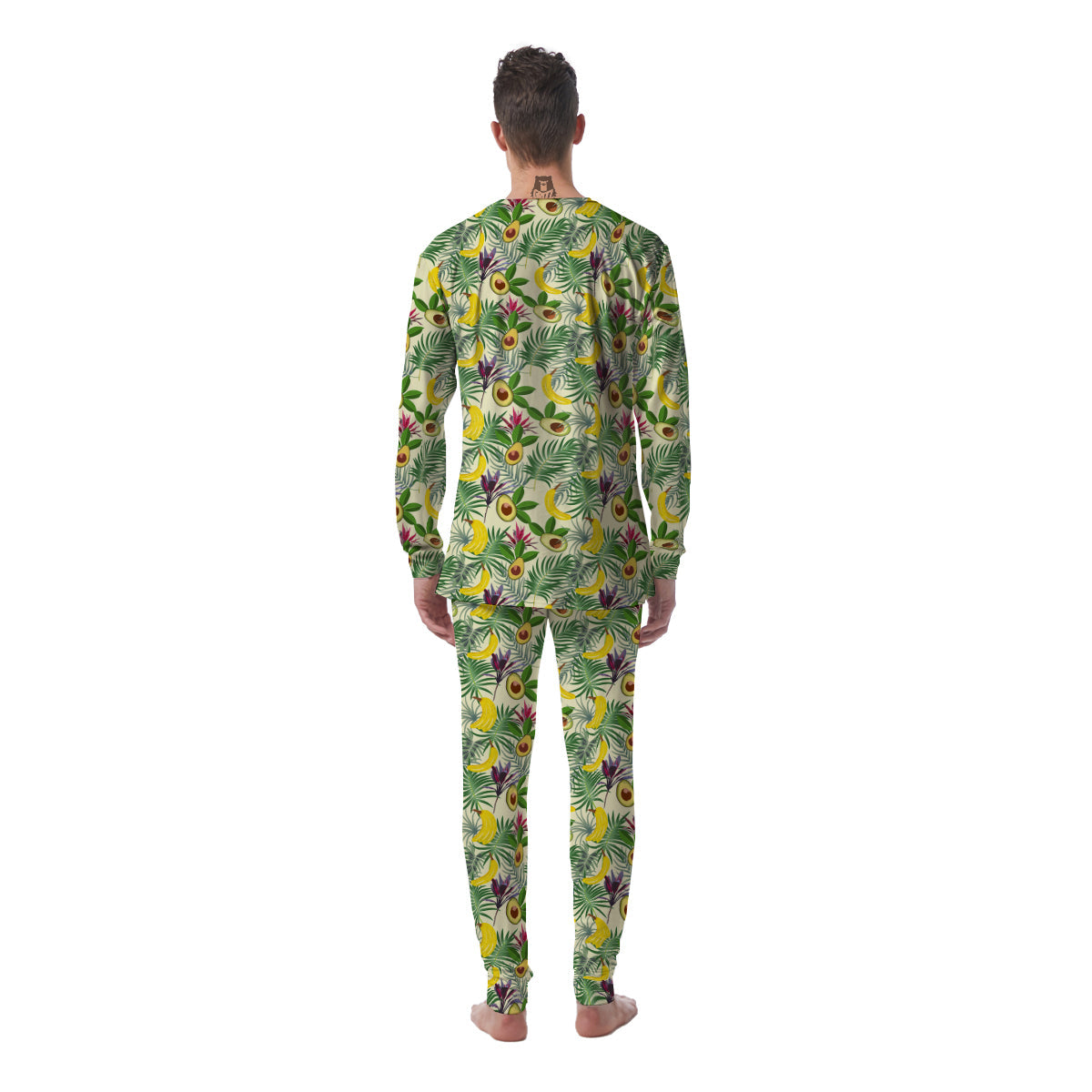 Avocado Banana Leaf Print Pattern Men's Pajamas-grizzshop