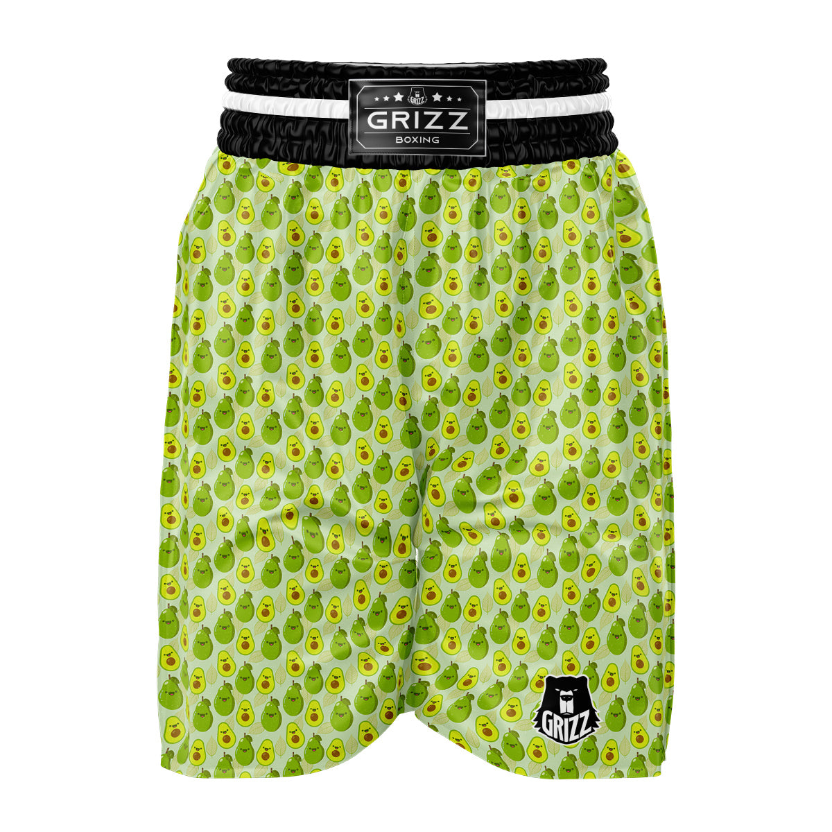 Avocado Cartoon Print Pattern Boxing Shorts-grizzshop