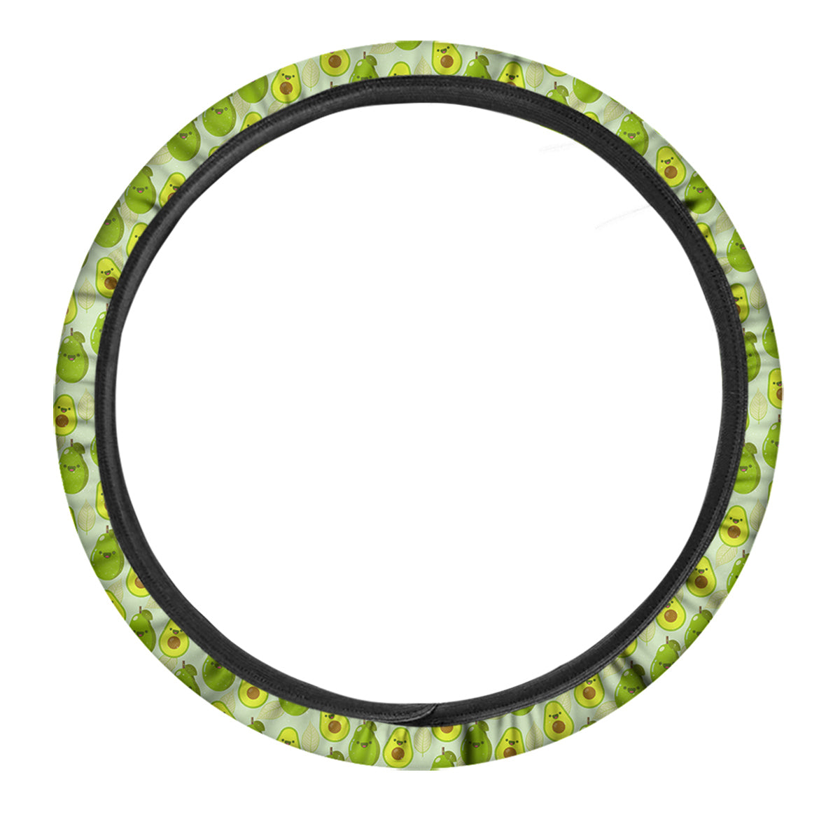 Avocado Cartoon Print Pattern Car Steering Wheel Cover-grizzshop