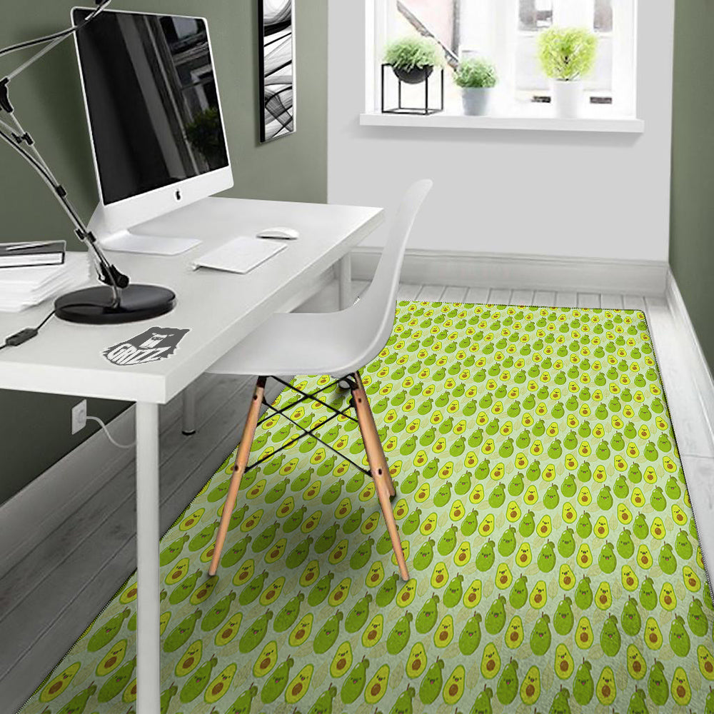Avocado Cartoon Print Pattern Floor Mat-grizzshop