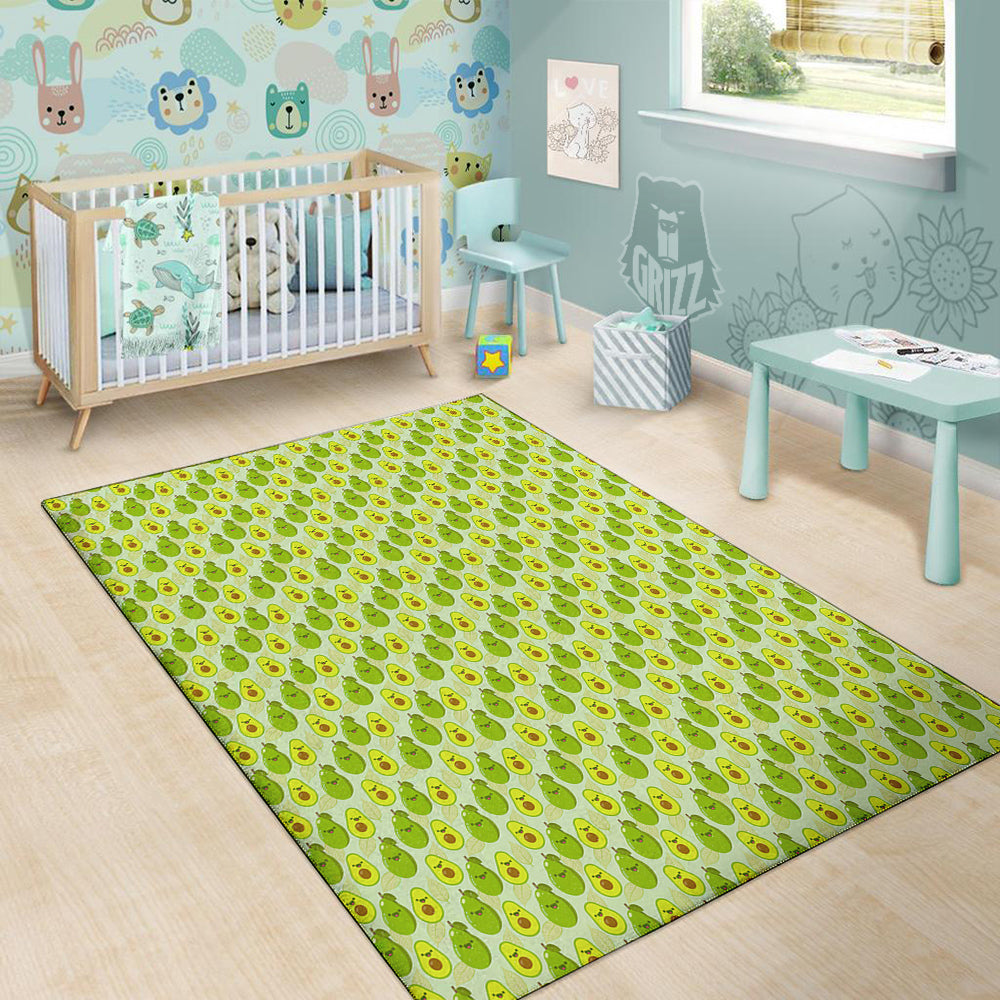 Avocado Cartoon Print Pattern Floor Mat-grizzshop