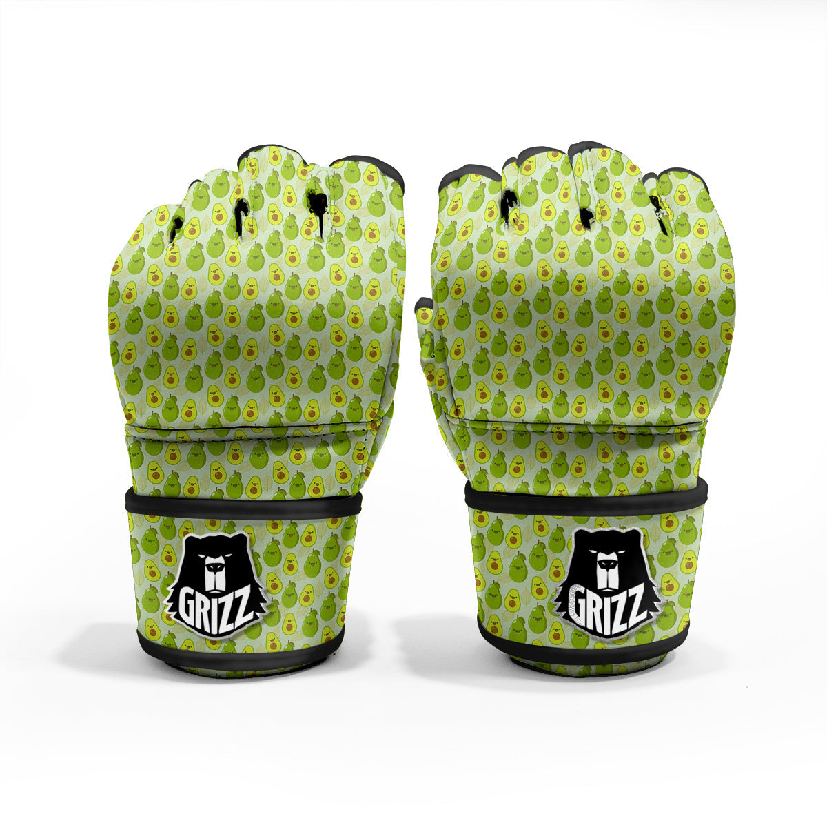 Avocado Cartoon Print Pattern MMA Gloves-grizzshop