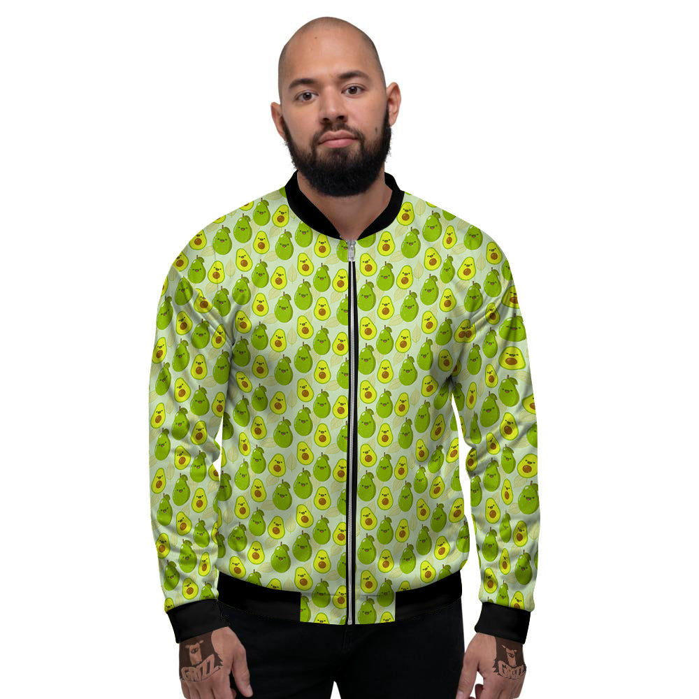 Avocado Cartoon Print Pattern Men's Bomber Jacket-grizzshop