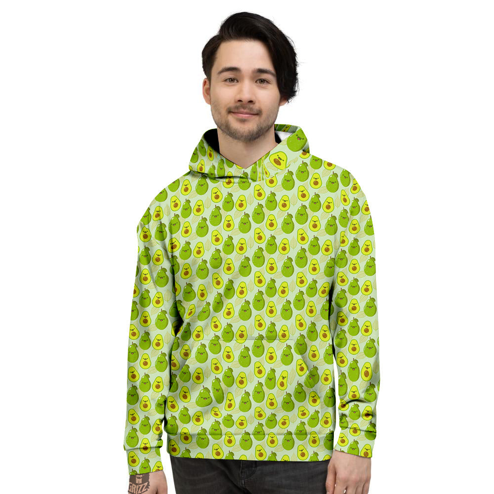 Avocado Cartoon Print Pattern Men's Hoodie-grizzshop