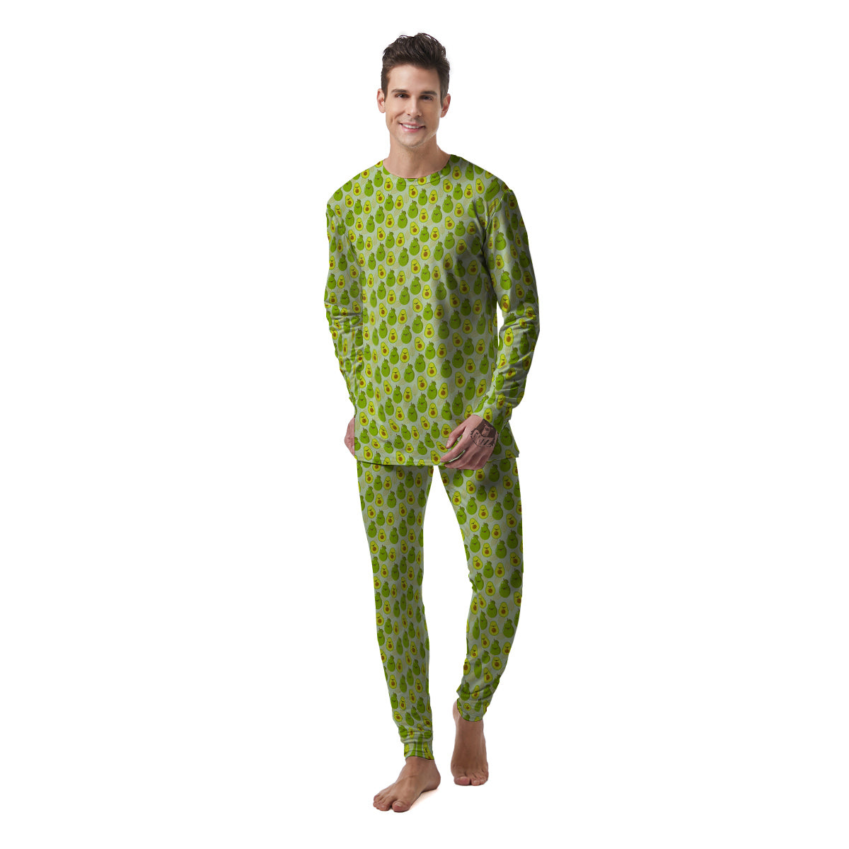 Avocado Cartoon Print Pattern Men's Pajamas-grizzshop