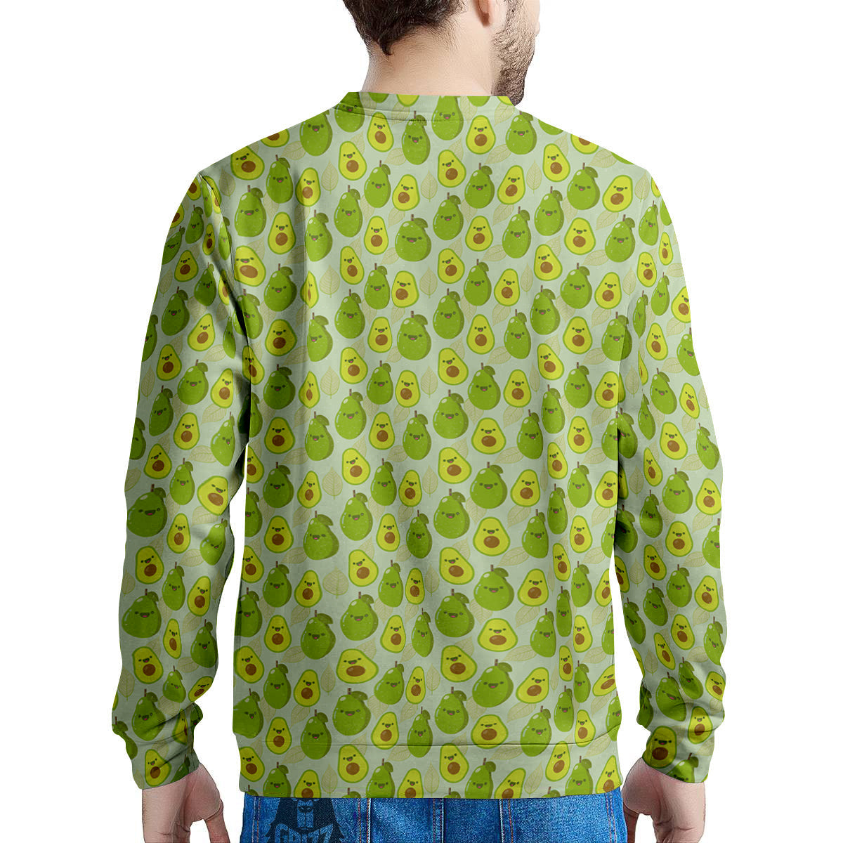 Avocado Cartoon Print Pattern Men's Sweatshirt-grizzshop
