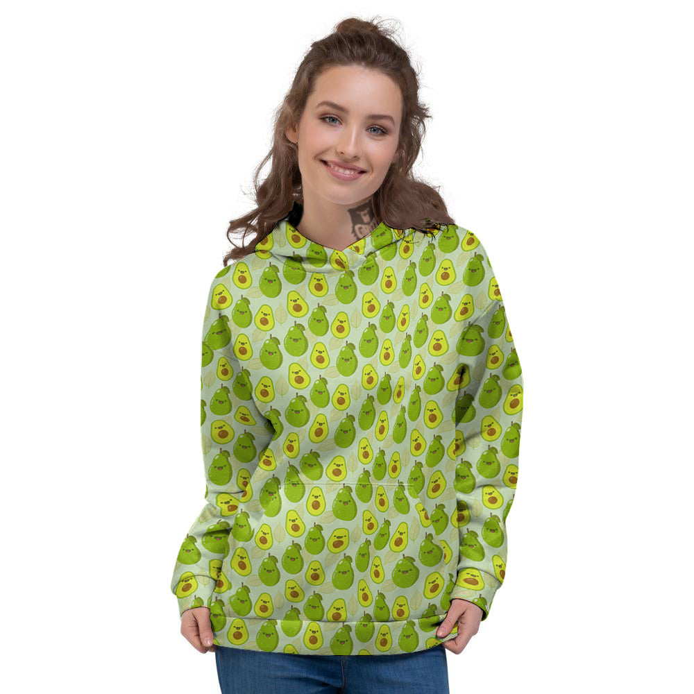 Avocado Cartoon Print Pattern Women's Hoodie-grizzshop