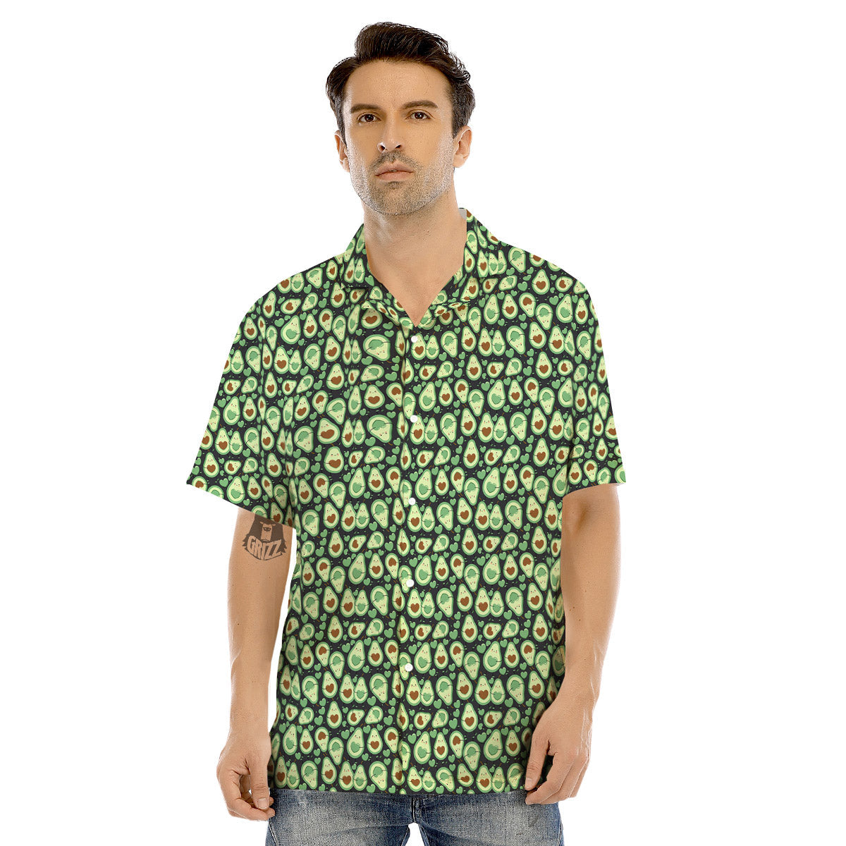 Avocado Cute Print Pattern Men's Hawaiian Shirt-grizzshop