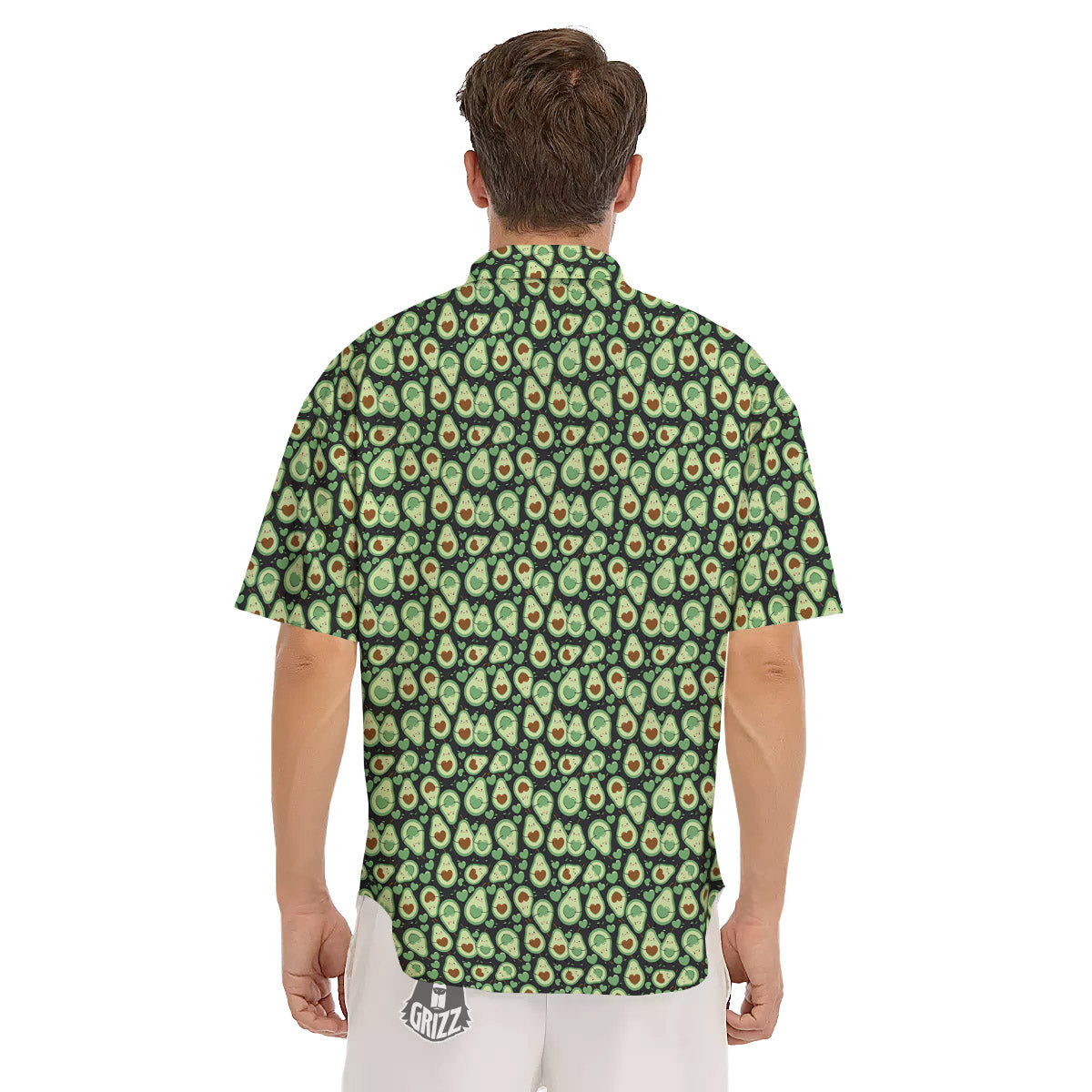 Avocado Cute Print Pattern Men's Short Sleeve Shirts-grizzshop