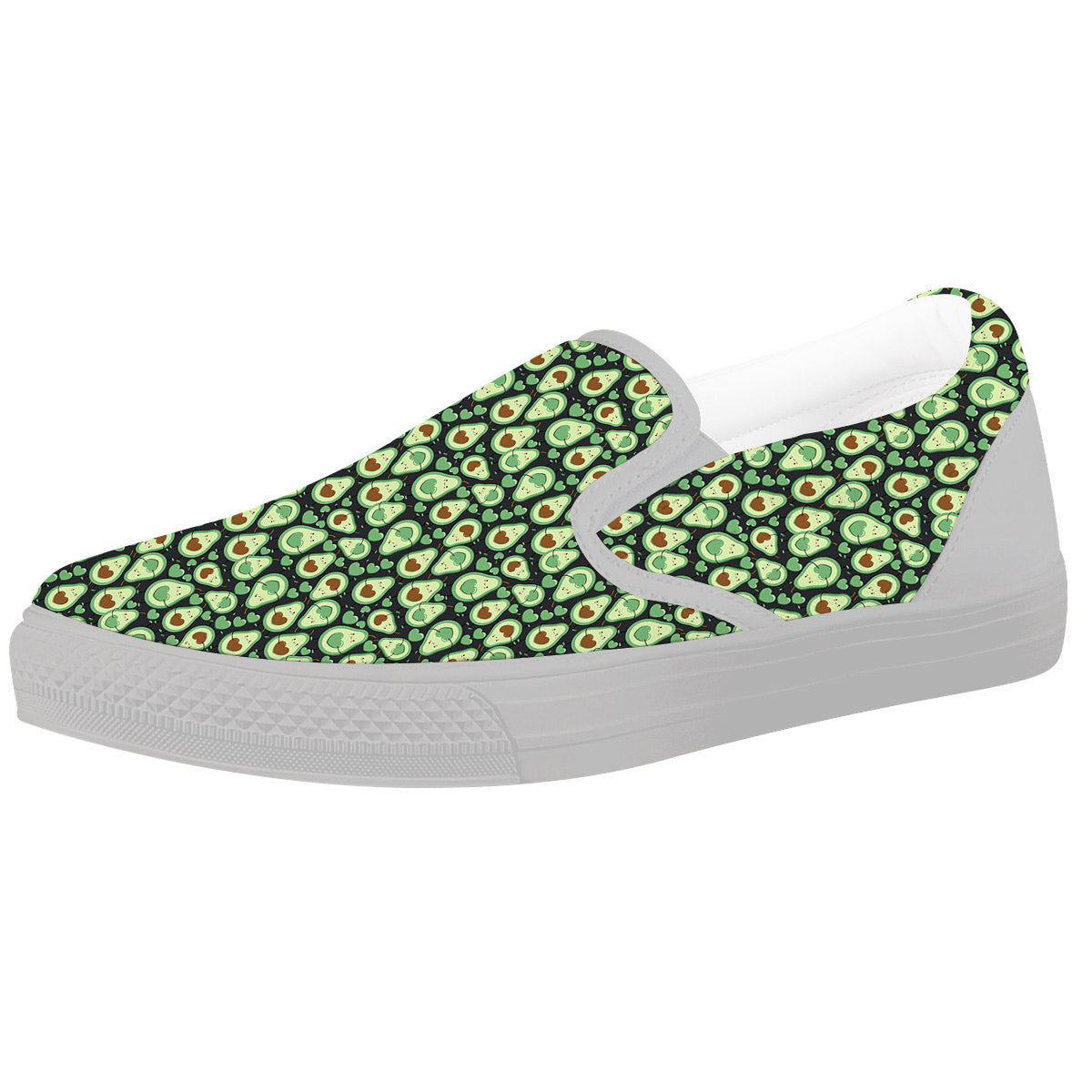 Avocado Cute Print Pattern White Slip On Shoes-grizzshop