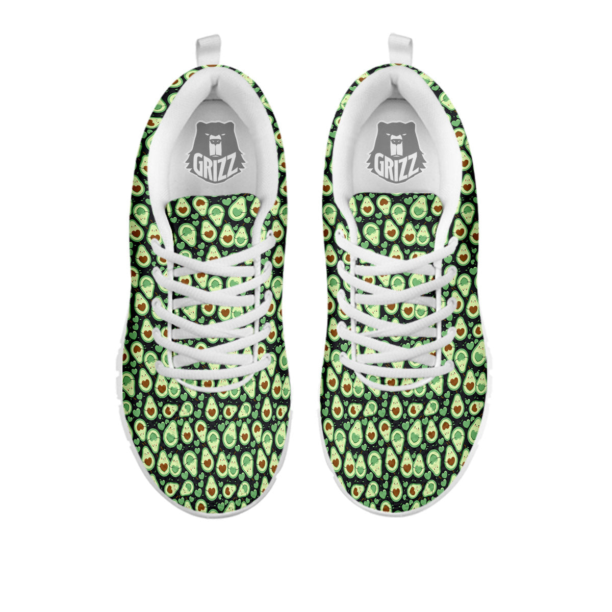 Avocado Cute Print Pattern White Sneaker-grizzshop