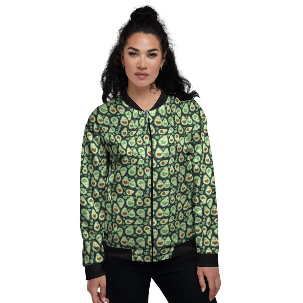 Avocado Cute Print Pattern Women's Bomber Jacket-grizzshop