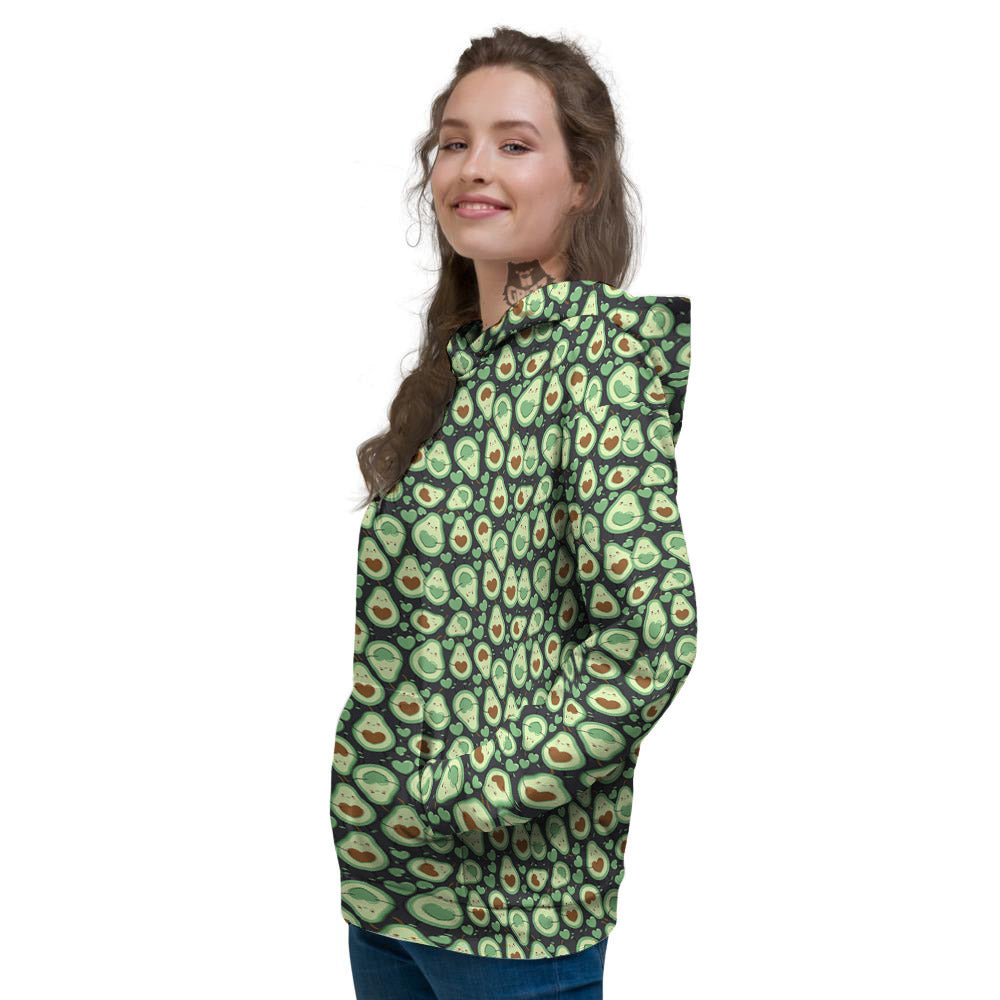 Avocado Cute Print Pattern Women's Hoodie-grizzshop