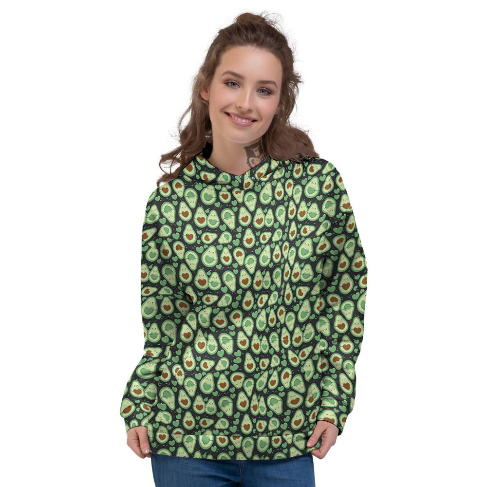 Avocado Cute Print Pattern Women's Hoodie-grizzshop