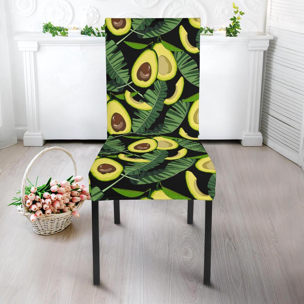 Avocado Floral Palm Leaves Pattern Print Chair Cover-grizzshop