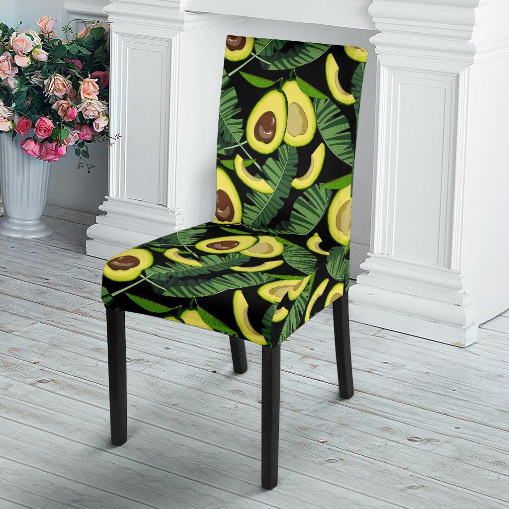 Avocado Floral Palm Leaves Pattern Print Chair Cover-grizzshop