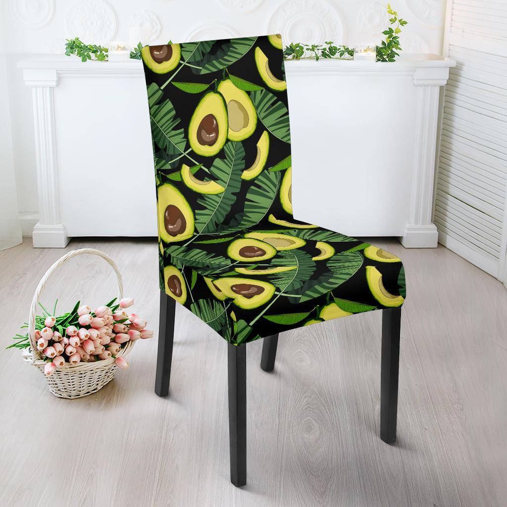 Avocado Floral Palm Leaves Pattern Print Chair Cover-grizzshop