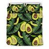 Avocado Floral Palm Leaves Pattern Print Duvet Cover Bedding Set-grizzshop