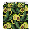 Avocado Floral Palm Leaves Pattern Print Duvet Cover Bedding Set-grizzshop