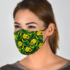 Avocado Floral Palm Leaves Pattern Print Face Mask-grizzshop