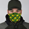 Avocado Floral Palm Leaves Pattern Print Face Mask-grizzshop