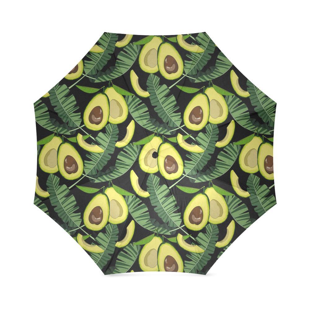 Avocado Floral Palm Leaves Pattern Print Foldable Umbrella-grizzshop