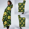 Avocado Floral Palm Leaves Pattern Print Hooded Blanket-grizzshop