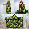 Avocado Floral Palm Leaves Pattern Print Hooded Blanket-grizzshop