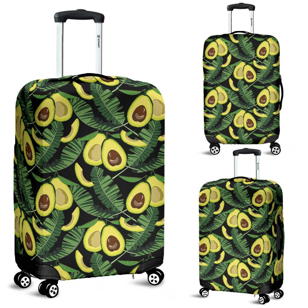 Avocado Floral Palm Leaves Pattern Print Luggage Cover Protector-grizzshop