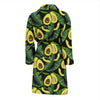 Avocado Floral Palm Leaves Pattern Print Men Long Robe-grizzshop