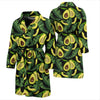 Avocado Floral Palm Leaves Pattern Print Men Long Robe-grizzshop