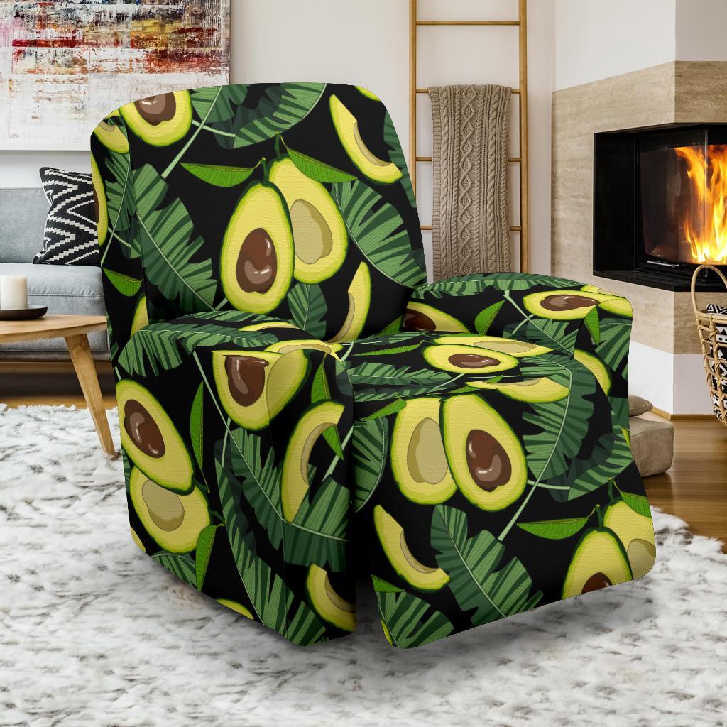 Avocado Floral Palm Leaves Pattern Print Recliner Cover-grizzshop