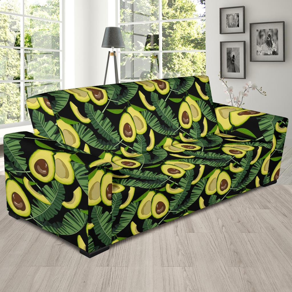 Avocado Floral Palm Leaves Pattern Print Sofa Covers-grizzshop