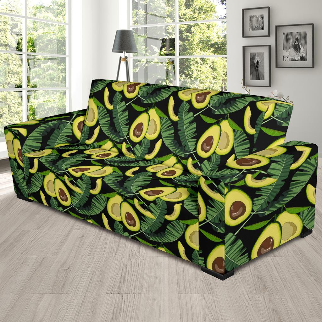 Avocado Floral Palm Leaves Pattern Print Sofa Covers-grizzshop