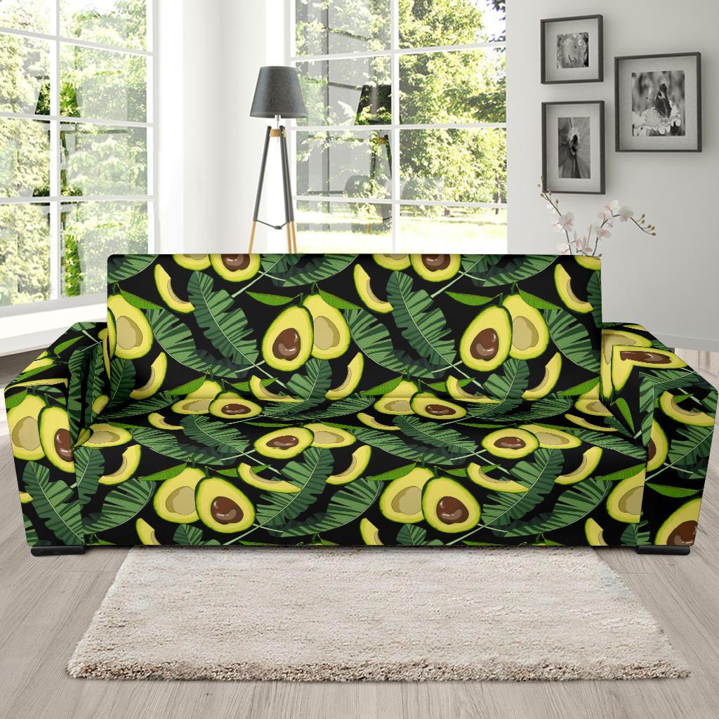 Avocado Floral Palm Leaves Pattern Print Sofa Covers-grizzshop