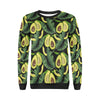 Avocado Floral Palm Leaves Pattern Print Women Crewneck Sweatshirt-grizzshop