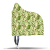 Avocado Green Pattern Print Hooded Blanket-grizzshop