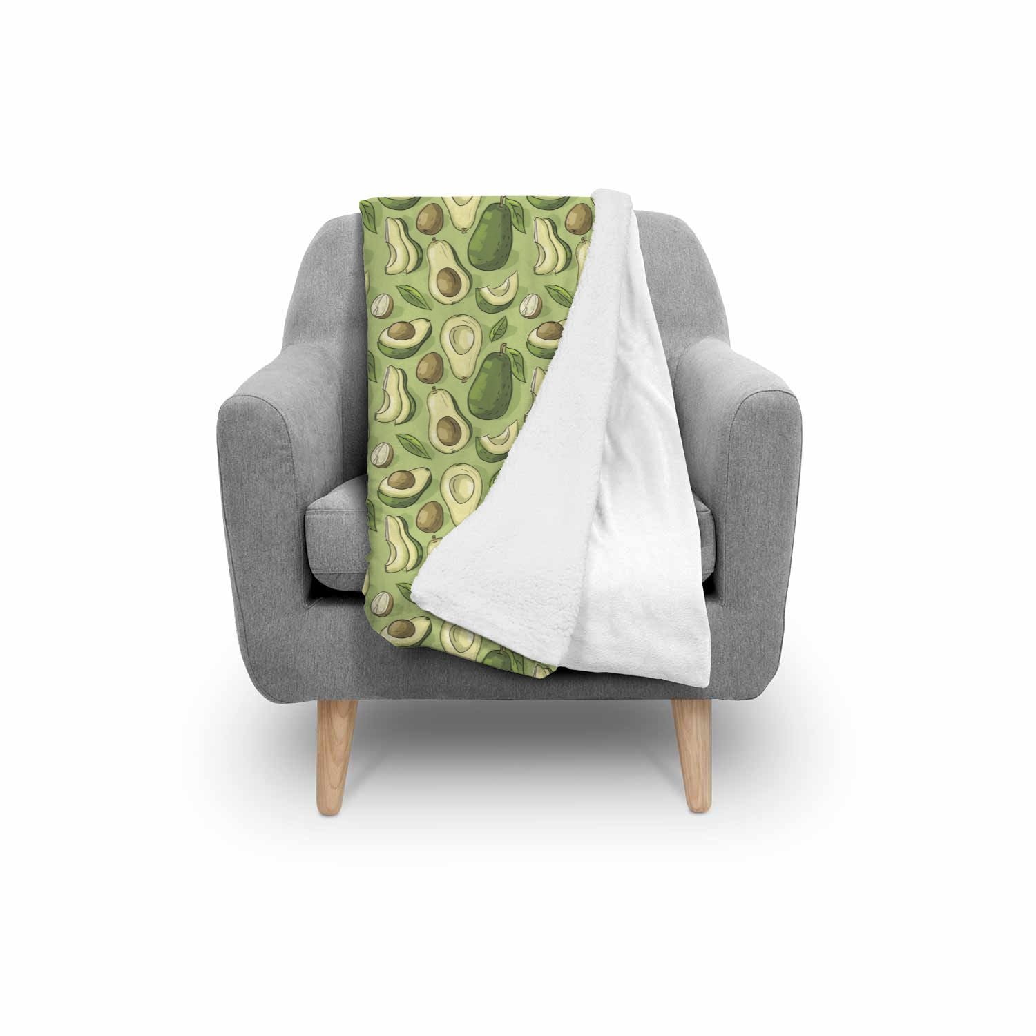 Avocado Green Pattern Print Throw Blanket-grizzshop
