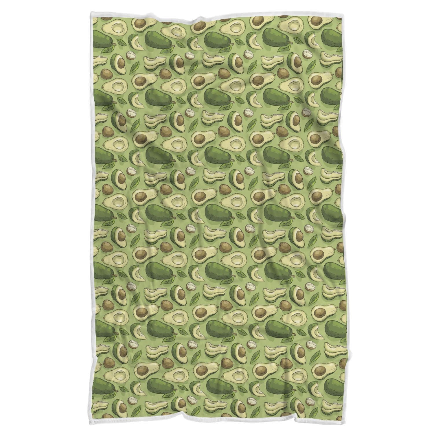 Avocado Green Pattern Print Throw Blanket-grizzshop