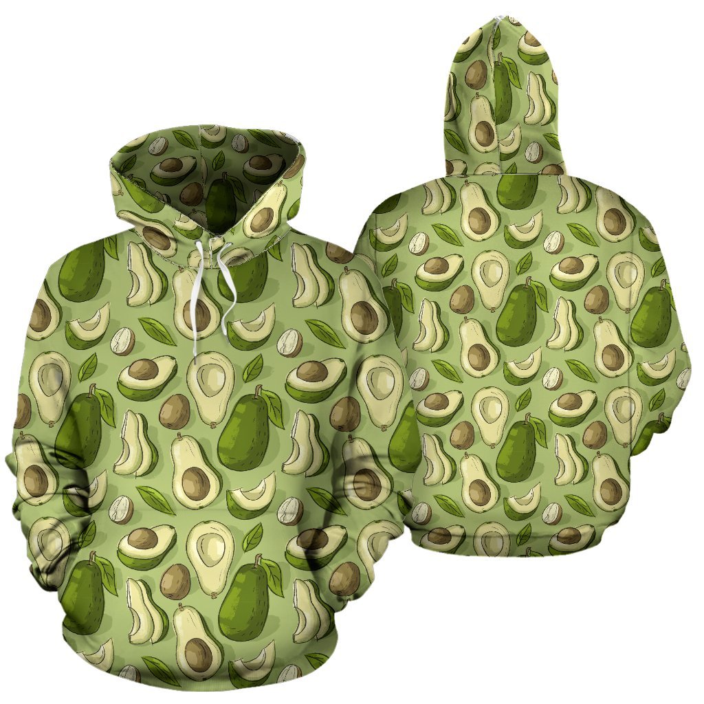 Avocado Green Pattern Print Women Men Pullover Hoodie-grizzshop