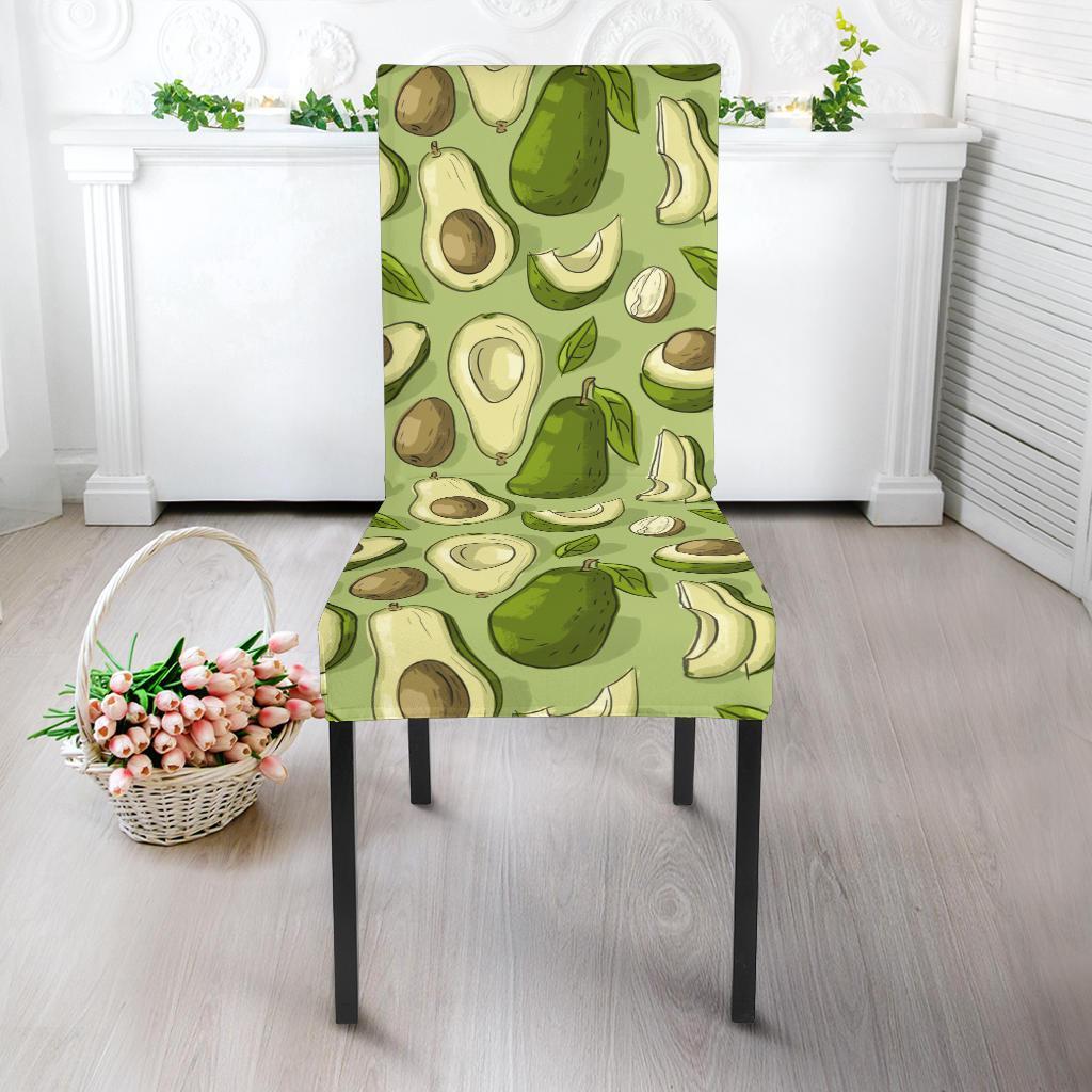 Avocado Green Patttern Print Chair Cover-grizzshop