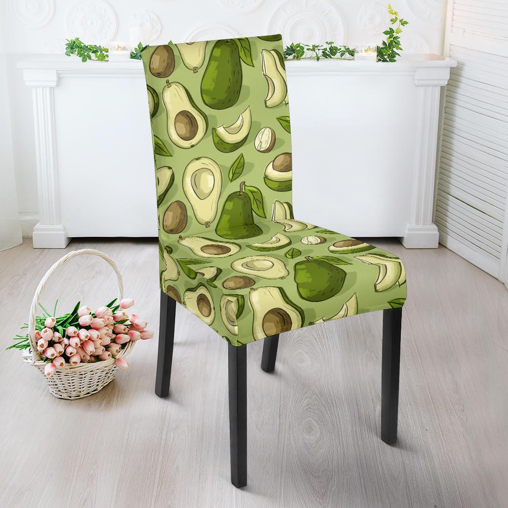 Avocado Green Patttern Print Chair Cover-grizzshop