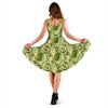 Avocado Green Patttern Print Dress-grizzshop