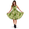 Avocado Green Patttern Print Dress-grizzshop