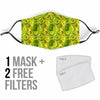 Avocado Green Patttern Print Face Mask-grizzshop