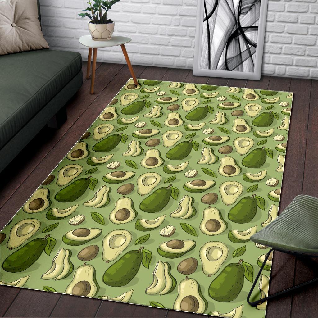 Avocado Green Patttern Print Floor Mat-grizzshop